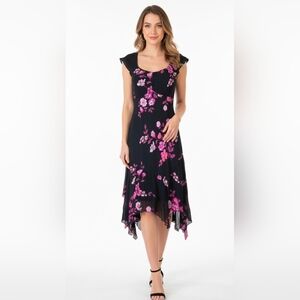 Vtg SANGRIA Womens Maxi Dress 100% Silk Dress‎ Size 10 Floral Print Y2K Fairy